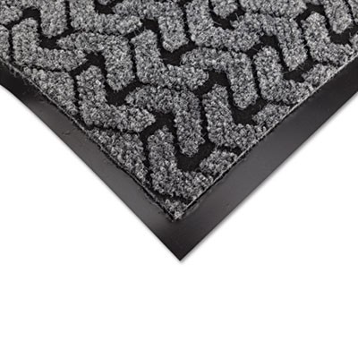 Tire-Track Scraper Mat, Needle-Punch Polypropylene/Vinyl, 36x60, Gray