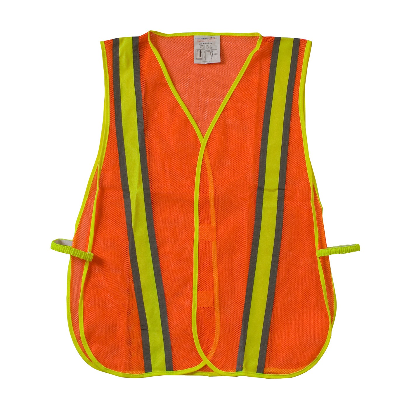 Non-ANSI Mesh Safety Vest, LY, Two-Tone Tape, H&L Closure, OSFM