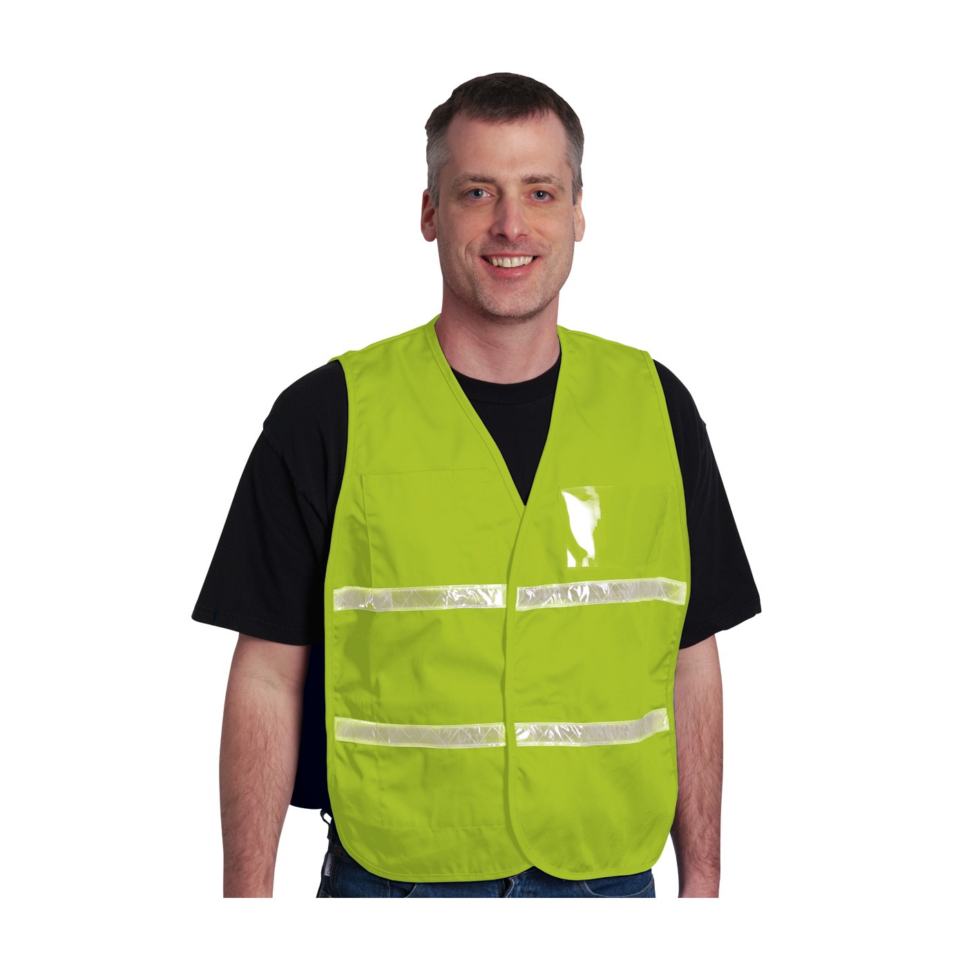 Non-ANSI IC Vest, HVY, Poly/Cotton, H&L Closure, 1in. White Gloss Tape Size X-Large