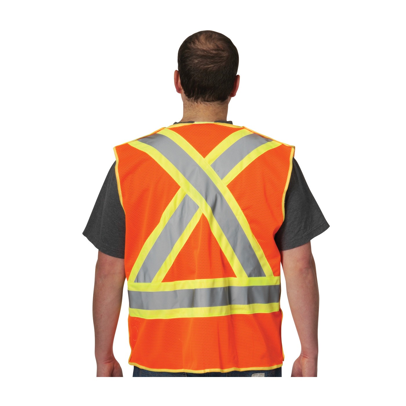 Class 2, Z96 Mesh Breakaway Vest, X Back H&L Closure Two Tone, OR Size 4X-Large