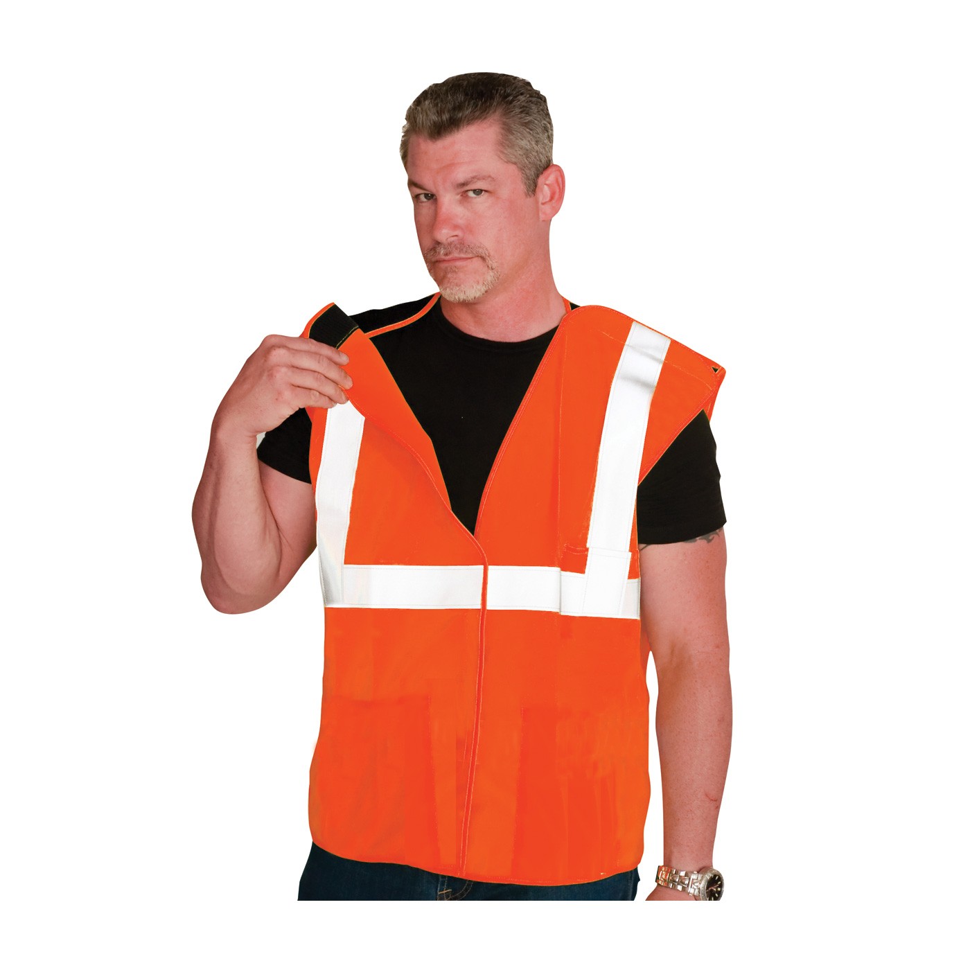 Class 2 Solid Breakaway Vest, 3 Pkt H&L Closure, 2in. Tape, OR