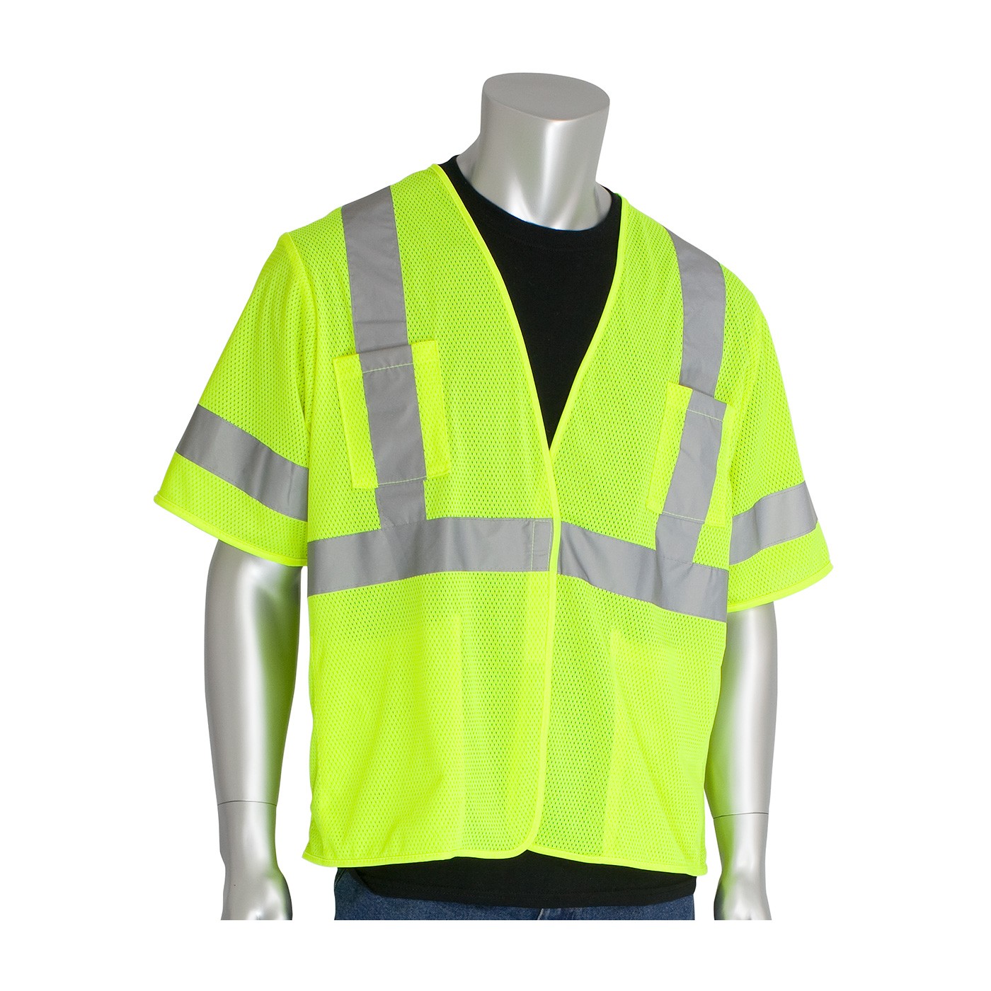 Class 3 Mesh Vest, 4 pockets, H&L Closure, 2in. Tape, LY