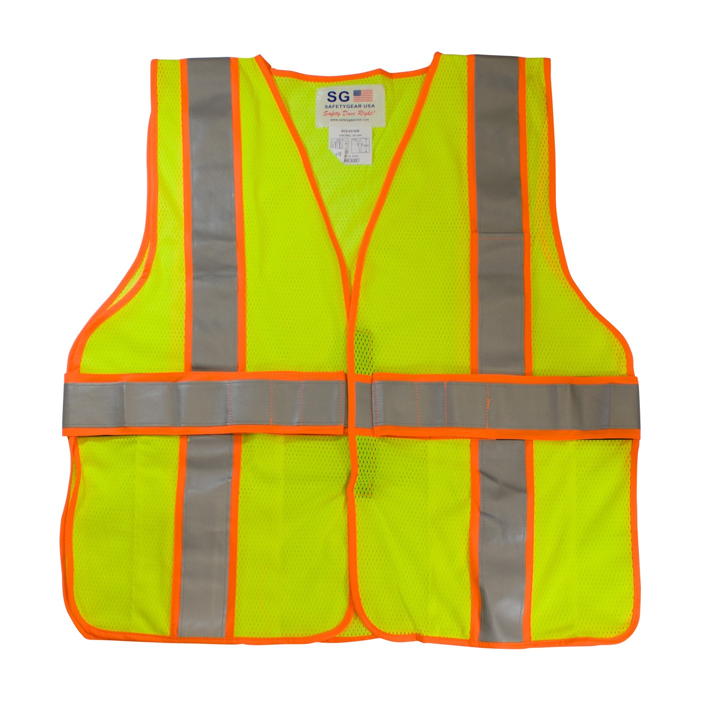 Class 2 Treated Poly, Mesh Vest H&L Closure, 2 Pocket, FR Tape, LY
