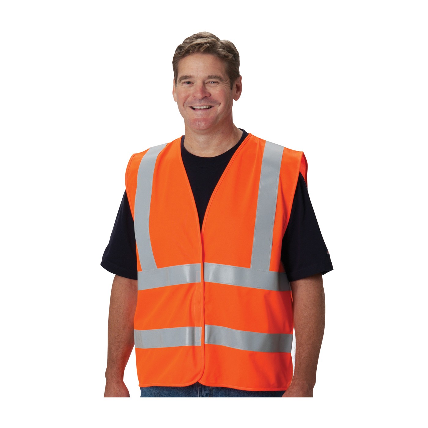  CLASS 2, FR TREATED SOLID VEST, HOOK AND LOOP CLOSURE, NO POCKET, ORANGE 