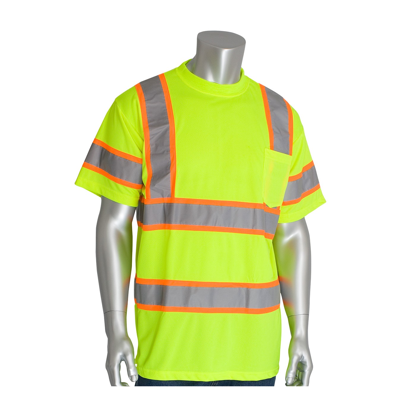 Class 3 Short Sleeve T-shirt, Chest Pocket, Two Tone, LY