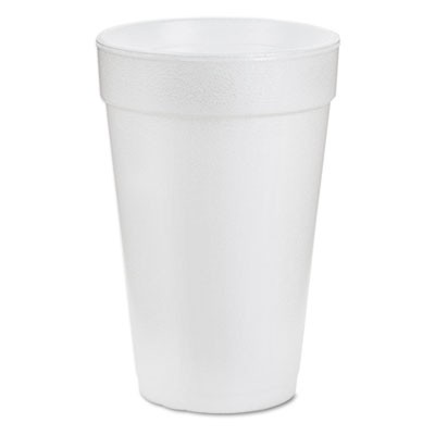 Drink Foam Cups, 16 oz, White