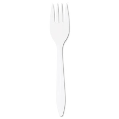 Forks Plastic Medium Weight White 1000/cs