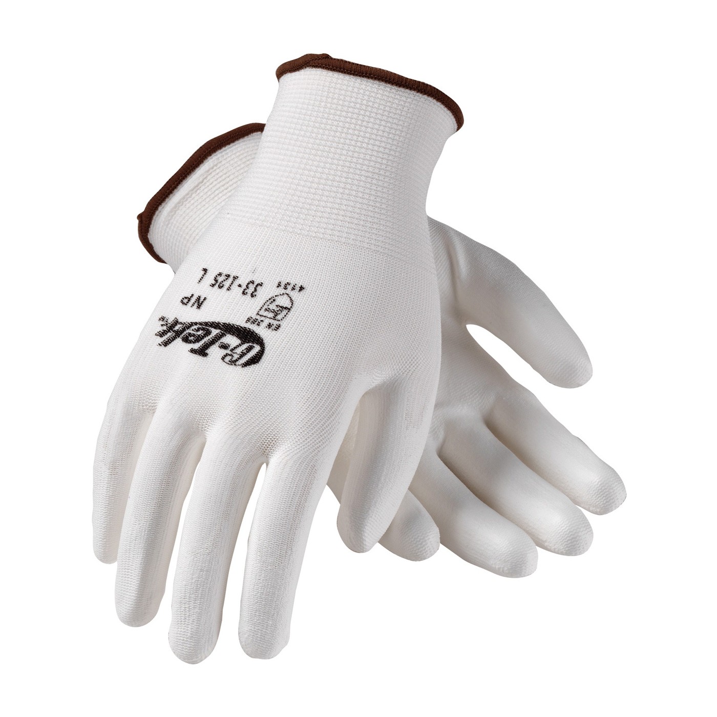 G-Tek, 13G Wht. Nylon Shell, Wht. PU Coat Size X-Large