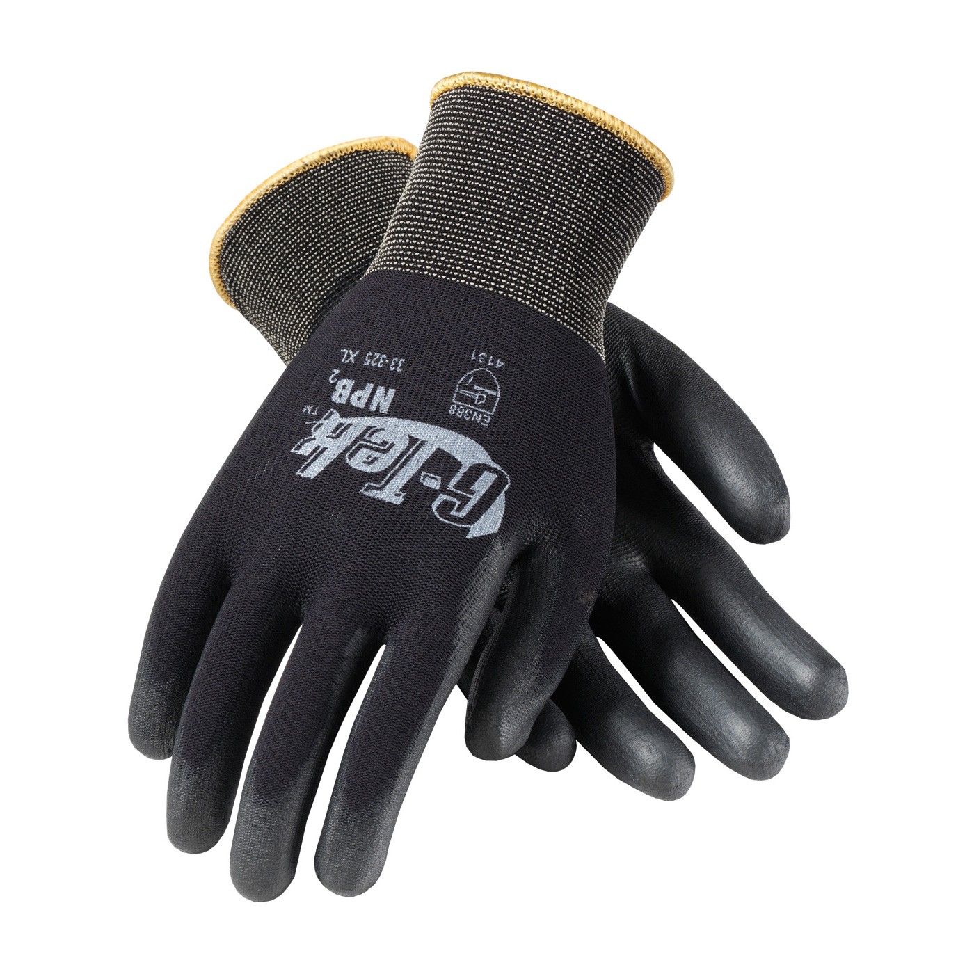 Glove Nylon Black Urethane Coated Seamless Knit Med 25DZPR/PK