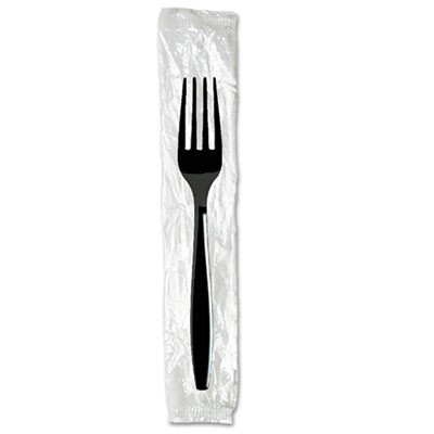 Individually Wrapped Forks, Plastic, Black