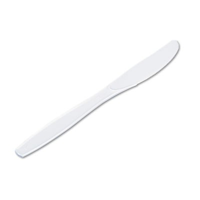 Plastic Tableware, Heavyweight Knives, White 1000/CS