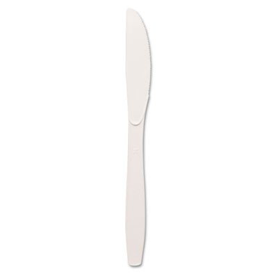 Plastic Tableware, Heavy Mediumweight Knives, White