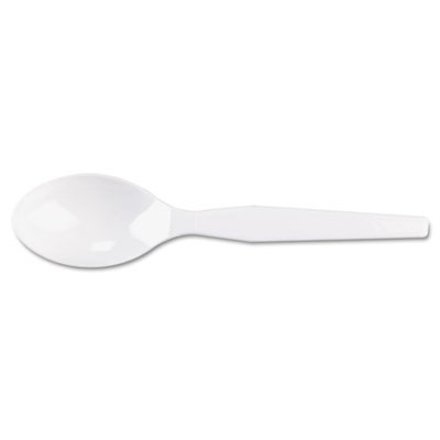 Plastic Tableware, Heavy Mediumweight Teaspoons, White