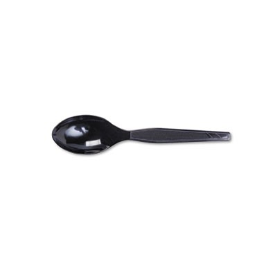 Plastic Tableware, Heavy Mediumweight Teaspoons, Black