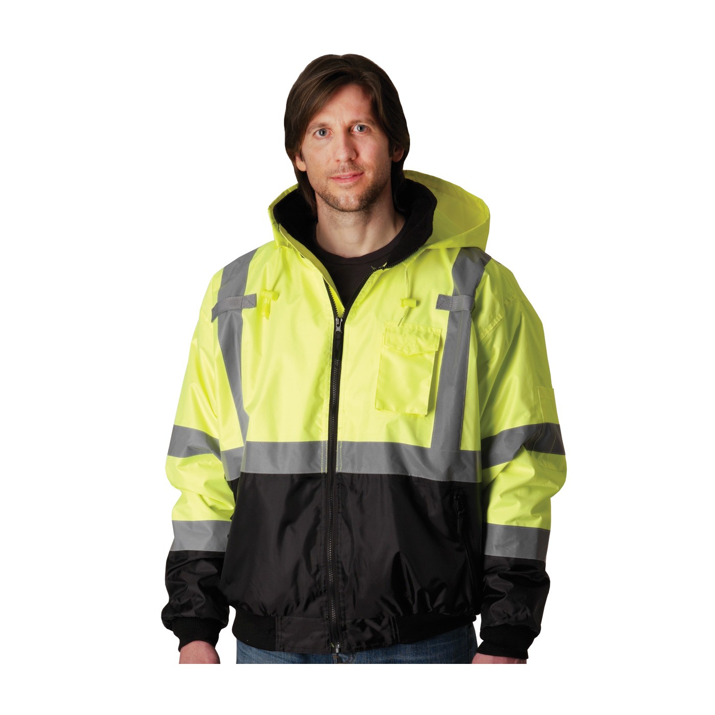 Class 3 Bomber Black Trim, Zip-out Fleece Liner, Zipper, 2in. Tape, LY Size 4X-Large