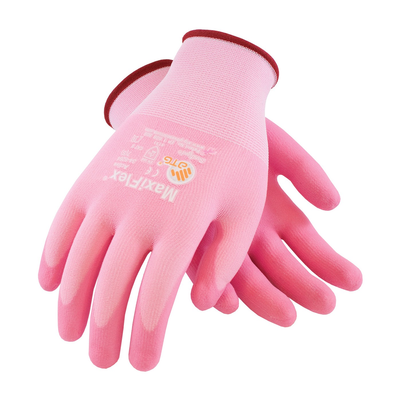 MaxiFlex Active, 15G Pink Nylon/ Lycra Shell, Pink Foam Nitrile Size Small