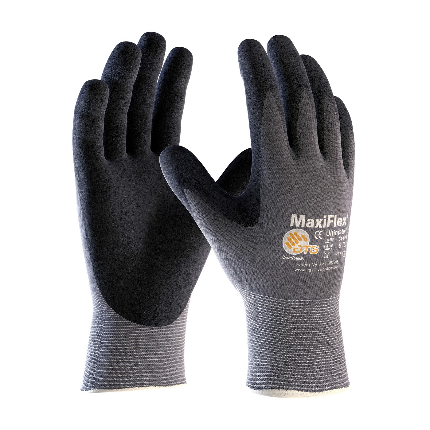 MaxiFlex Ultimate 34-874 MicroFoam Nitrile Coated Grip Work Gloves (Pack of 12 Pairs)