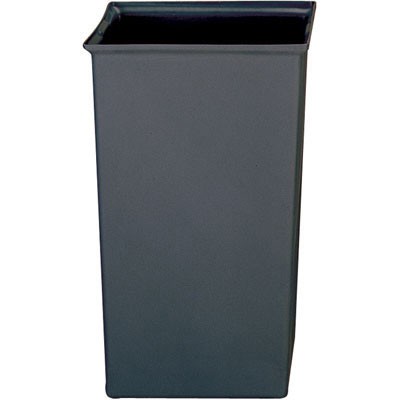 Rigid Liner, Square, Plastic, 35 1/2 gal, Gray