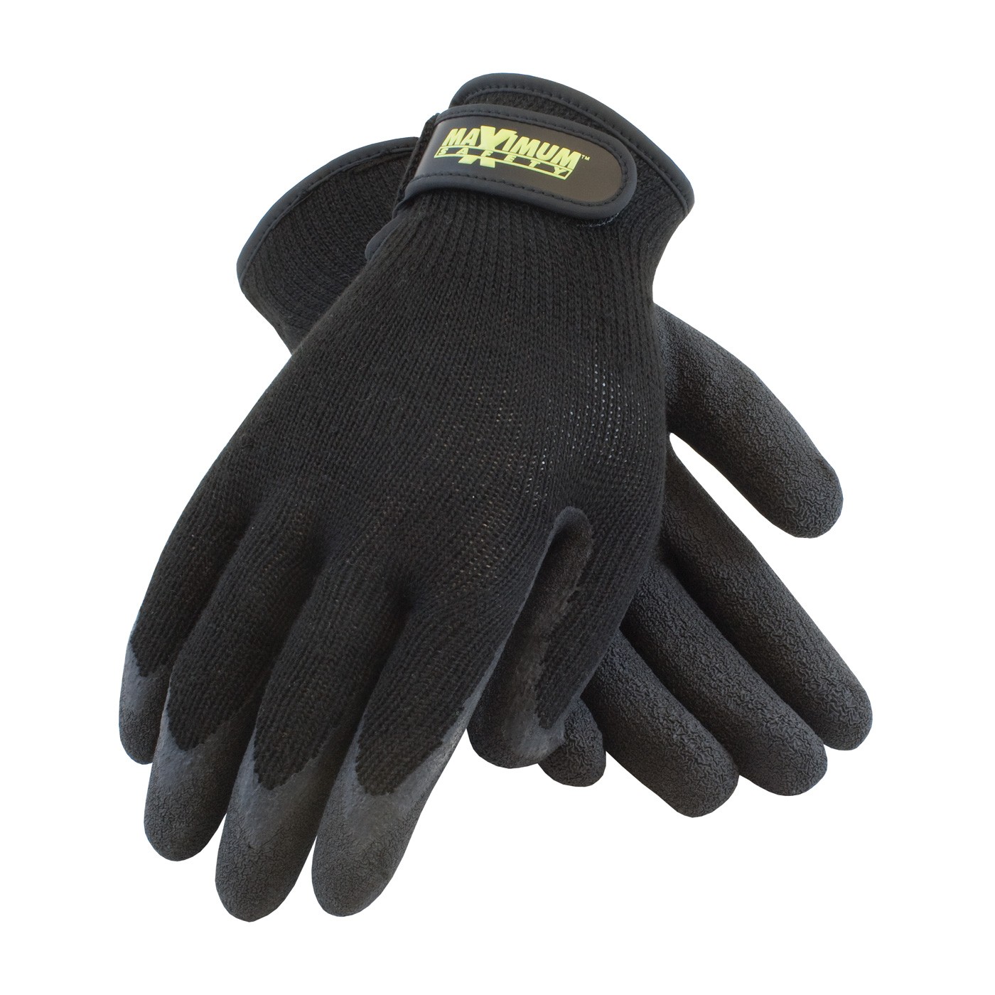 Glove Latex Black Crinkle Grip Med 6DZPR/CS
