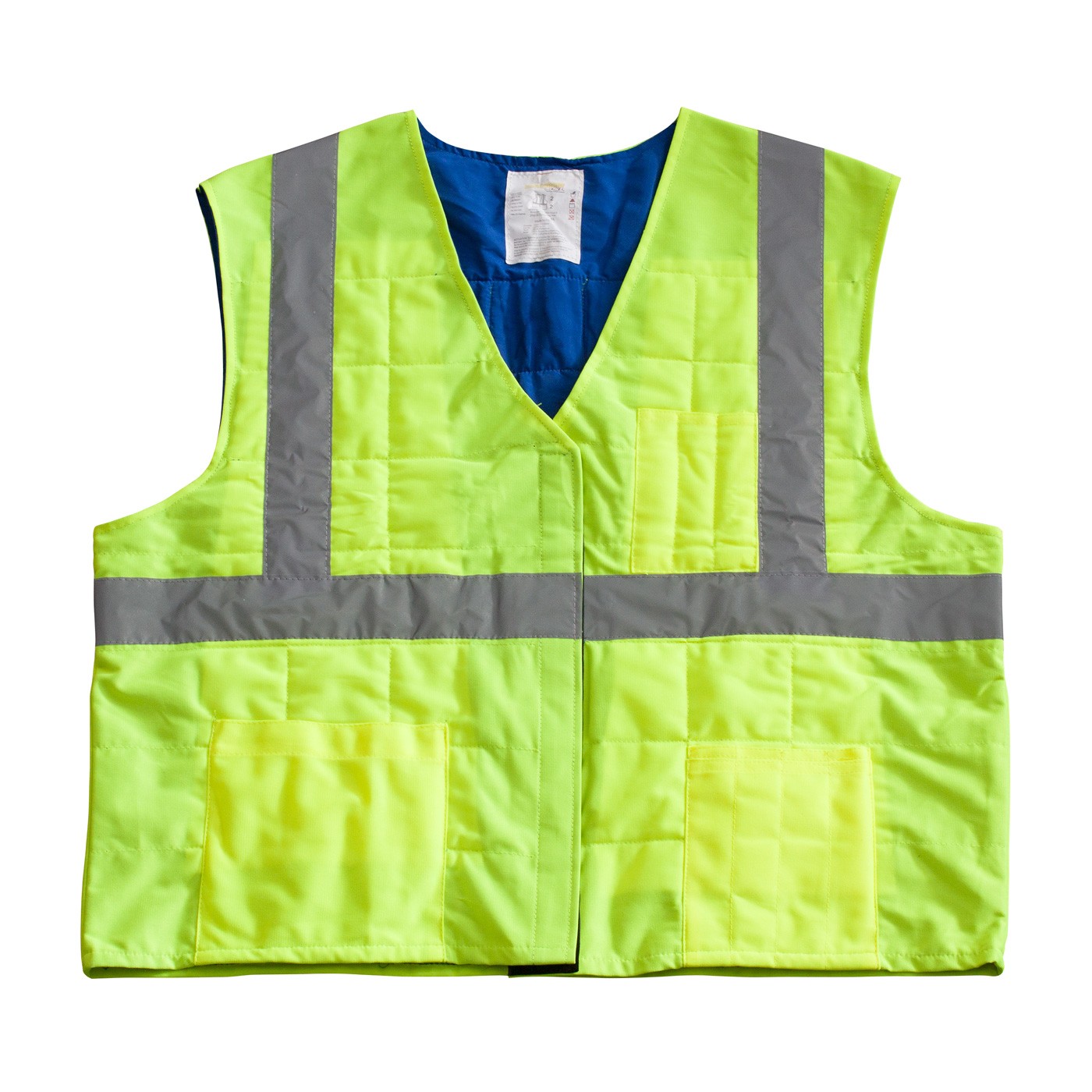 EZ-Cool Class 2 Evap. Cooling Vest, H&L Closure, 2in. Tape, Ylw Size X-Large