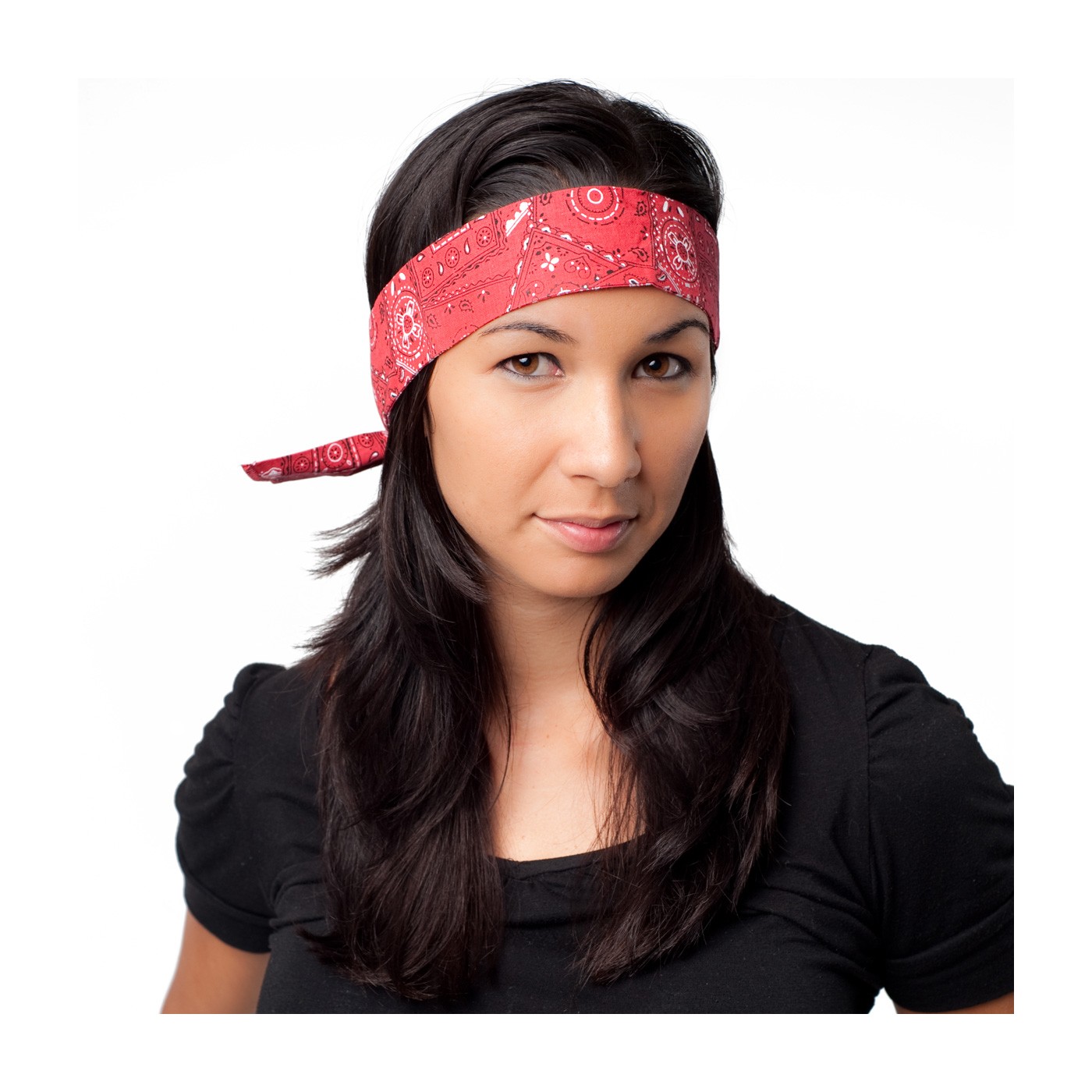 Cooling Bandana, Absorbent Cooling Crystals, Poly/Cotton, Cowboy Red