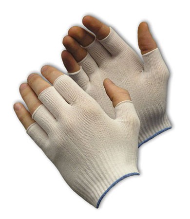 Glove Nylon 9" Knit Half Finger Liner SM (40-736S)25DZ/CS