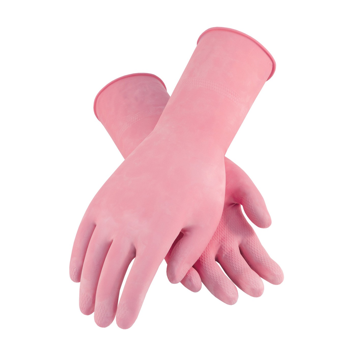 Assurance Unsupport Latex, Pink, 18 Mil, 12 Inch, Flocked, Honeycomb Size Medium