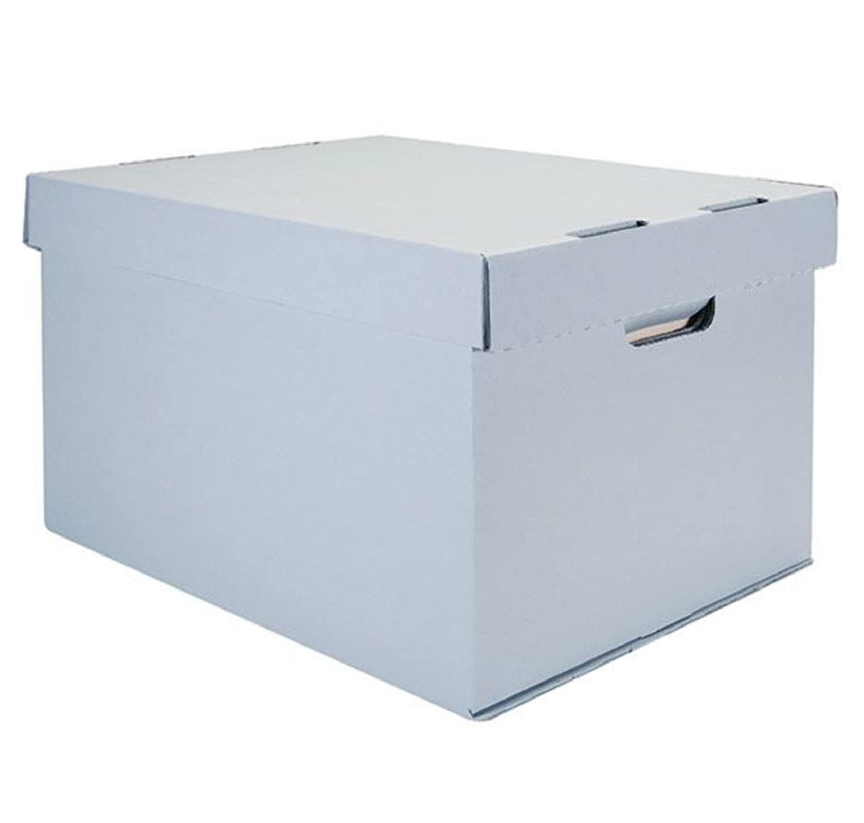 15x12x10 Record Storage Box W/Lid #3 White 10/BDL