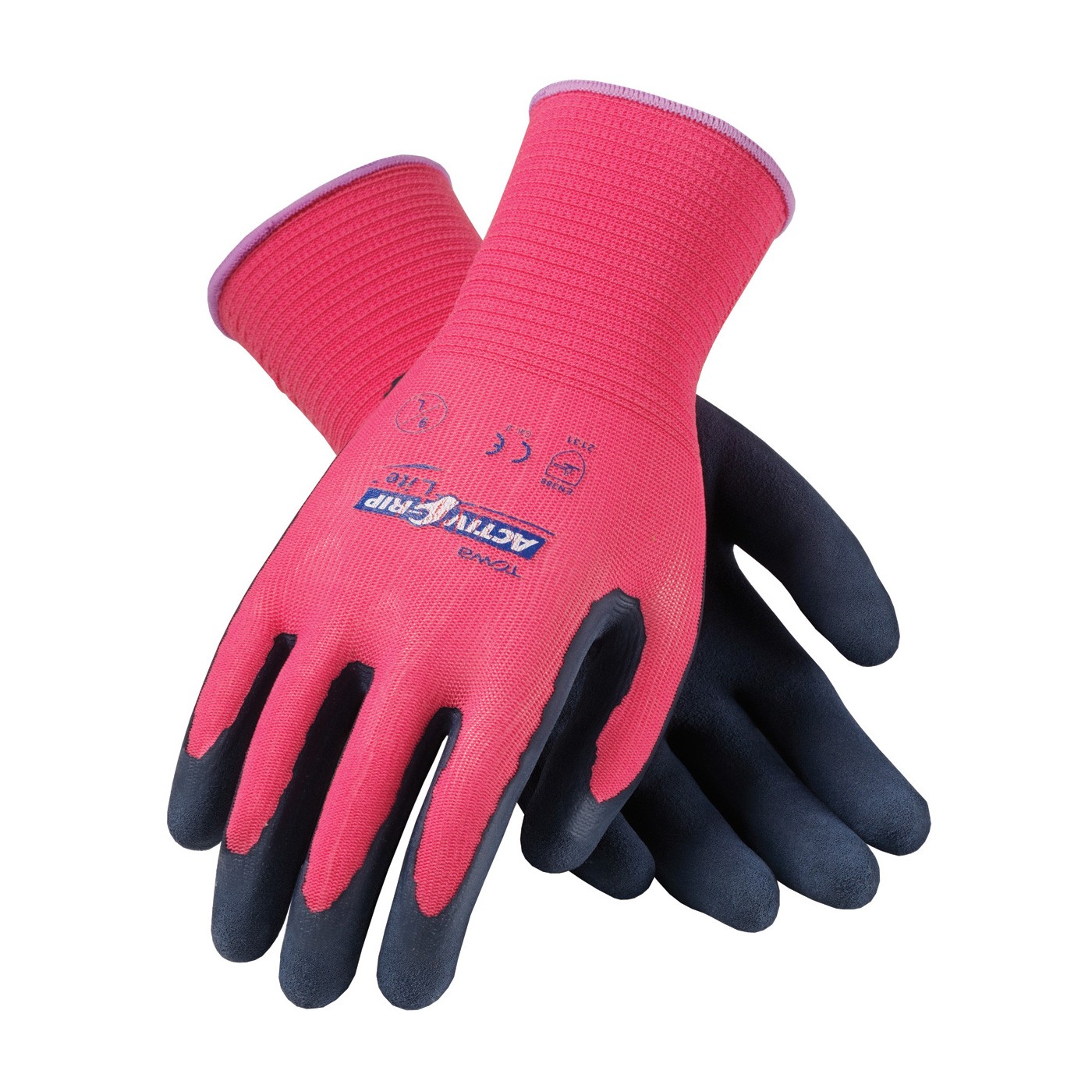 G-Tek, 15G Rose Pink Nylon Shell, Blk. MicroSurface Latex Coating Size Large