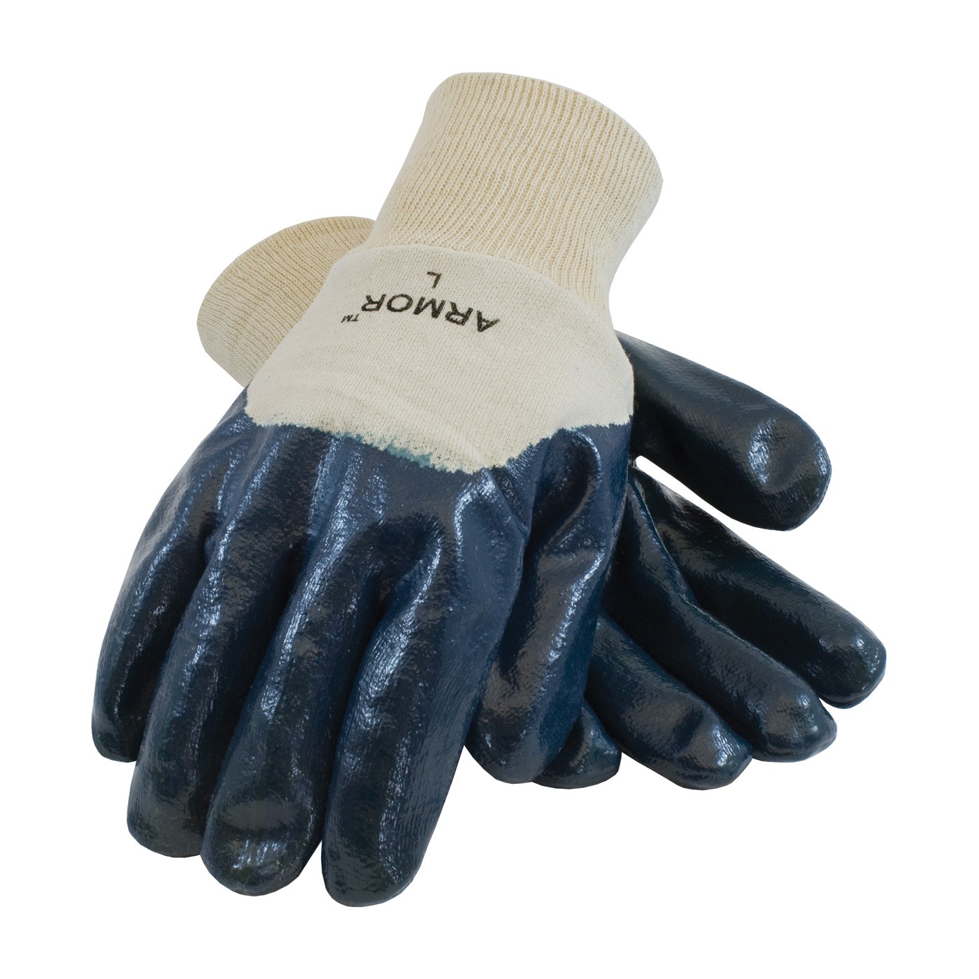 ArmorTuff, Jersey Liner, Bl., Nitrile Palm Coating, KW Size Small