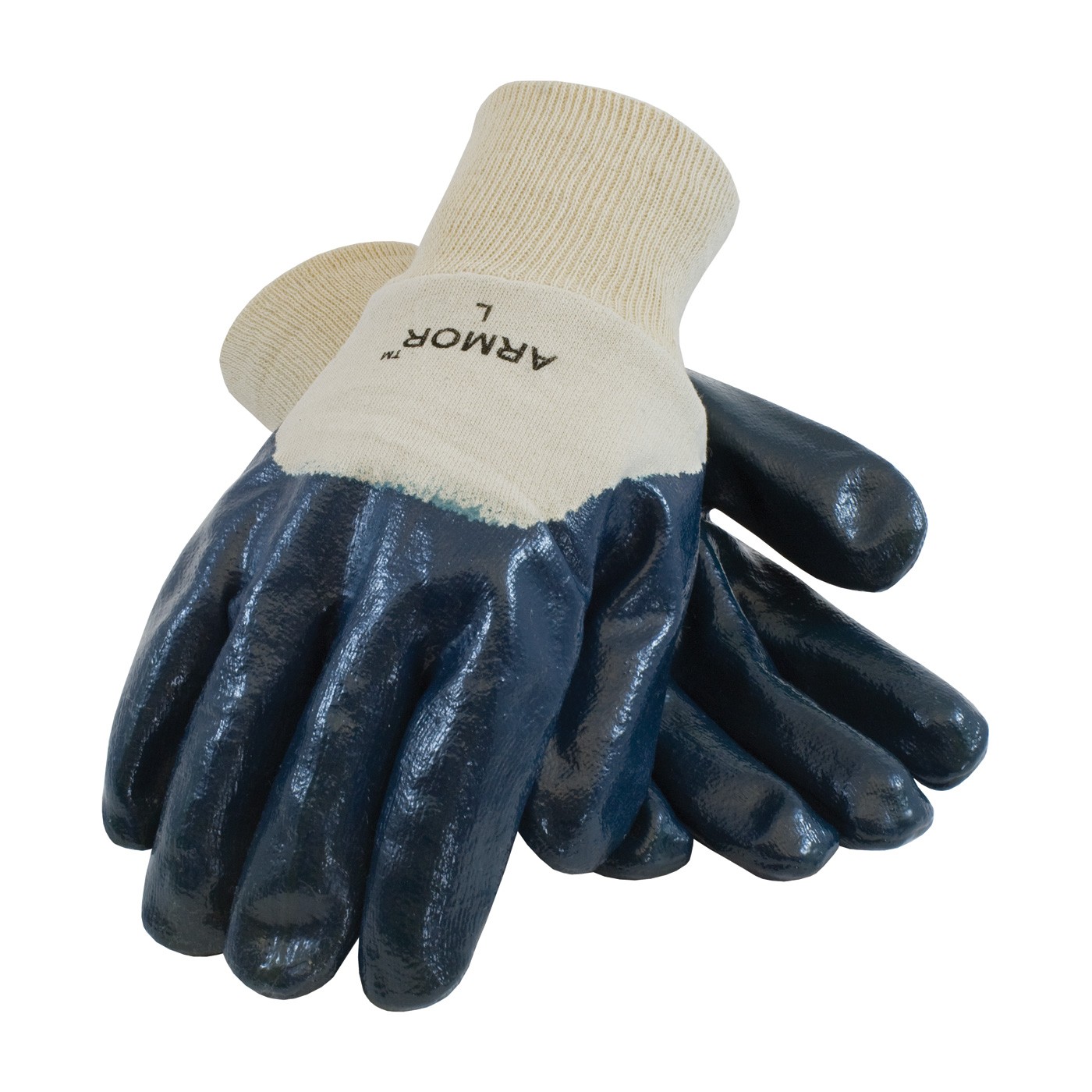 ArmorTuff, Jersey Liner, Bl., Nitrile Palm Coating, KW Size Large