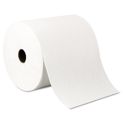 SCOTT Nonperforated Hard Roll Towel, 8"x1000 ft, Recycled, White