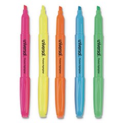 Highlighter Chisel Tip Pen Style Fluorescent Colors 5/Set