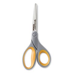Scissor 8" Long 3.5" Cut Straight Gray/Yellow Handle