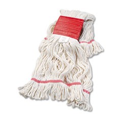 Mop Head Cotton/Synthetic Large 5" Red Band White