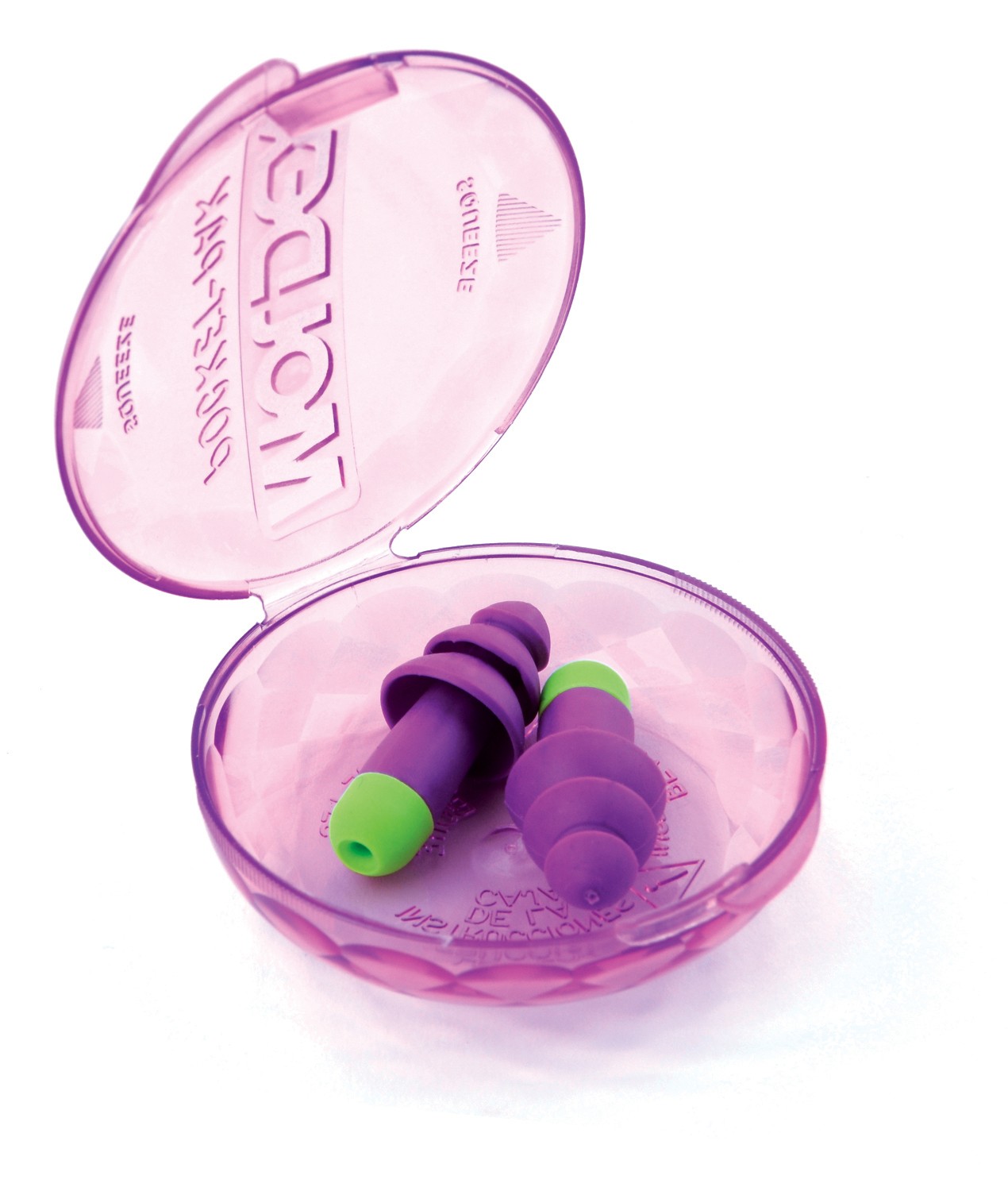   Rockets Reusable Earplugs, Cordless, 27NRR, Purple/Bright Green
