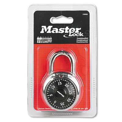 Combination Lock Stainless Steel 1-7/8"" Wide Black Dial