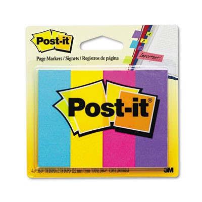 Page Markers, Four Ultra Colors, Four Pads of 50 Strips Each