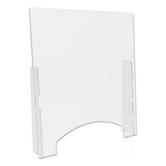 Sheild Counter Top Barrier Pass Thru 31.85x6x36 Acrylic Clear 2/
