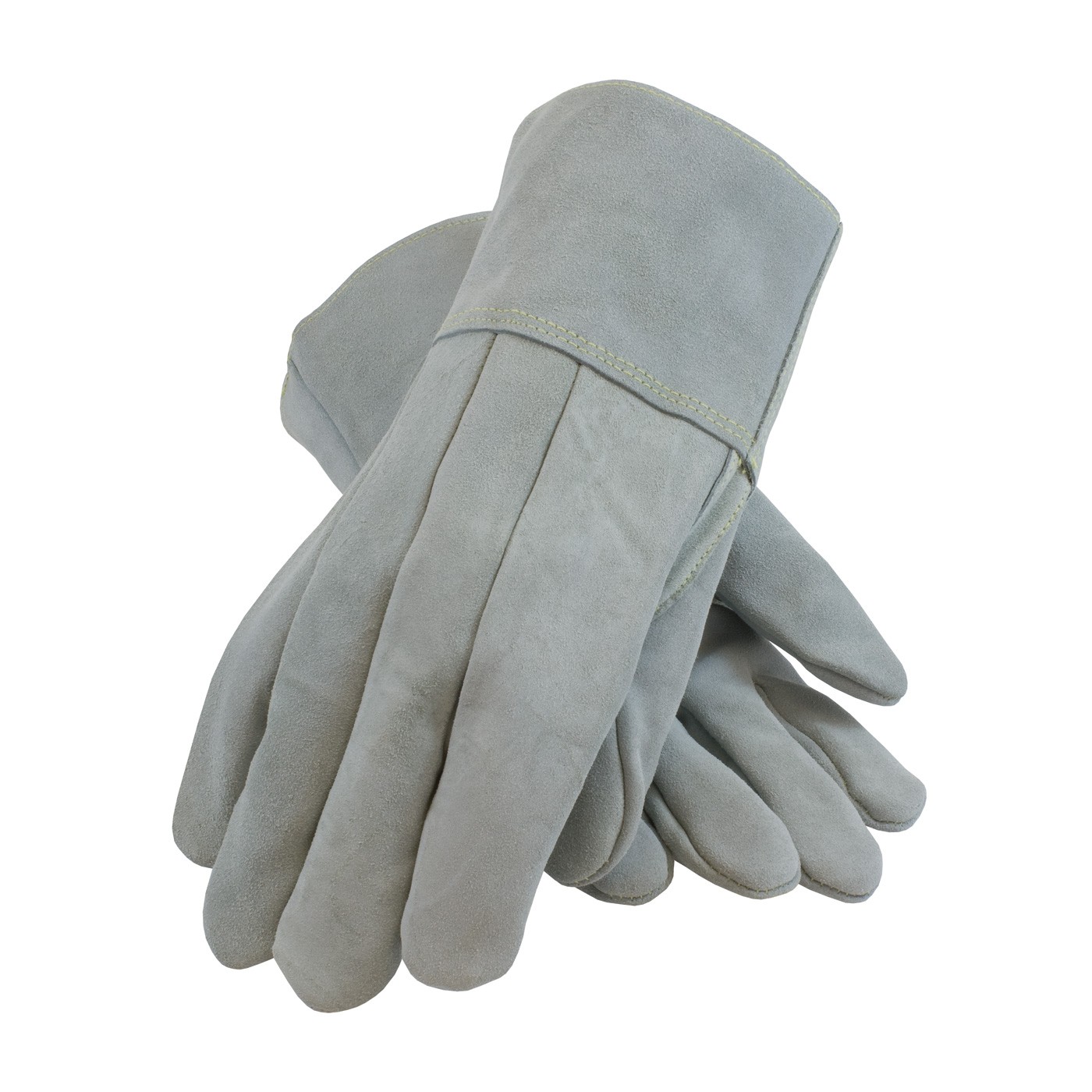 Foundry Glove, Hvy Side Split Cow, Wool Lined, Gry., Sewn w/Kevlar