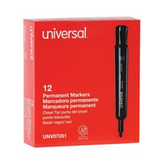 Permanent Marker Chisel Tip Black 12/BX