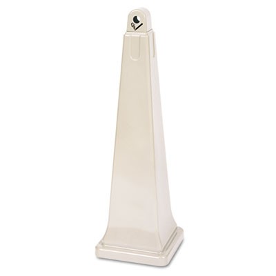 GroundsKeeper Cigarette Waste Collector, Pyramid, Plastic/Steel, Beige