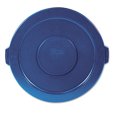 Round Lid for Brute 32 gal Waste Containers, 22 1/4" Diameter, Blue
