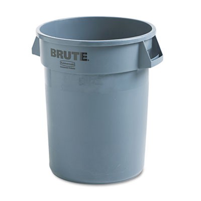 Can Plastic Brute 32 Gallon Gray Dia 22x27.25H RCP2632GRA