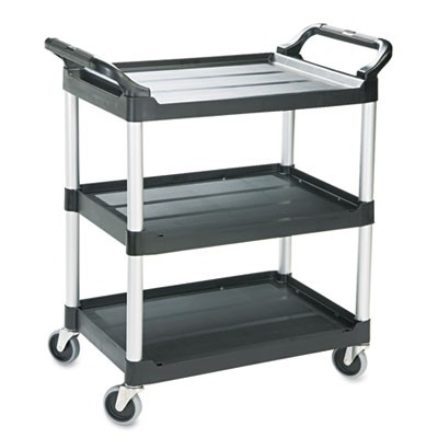 Economy Plastic Cart, 3-Shelf, 18-5/8w x 33-5/8d x 37-3/4h, Black