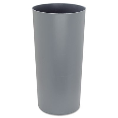 Commercial Rigid Liner w/Rim, Round, Plastic, 22 gal, Gray
