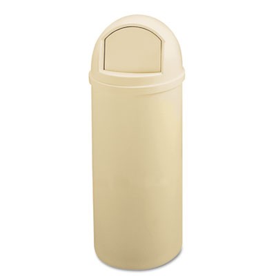 Trash Can 18x42 25Gal Beige Marshal Classic