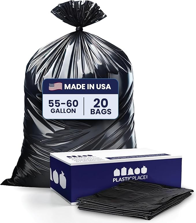 Bag Can Liner 38x58 6.0mil Black 55 Gallon 20/CS