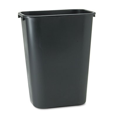 Wastebasket 20"Depth Rectangular Large Black RCP2957