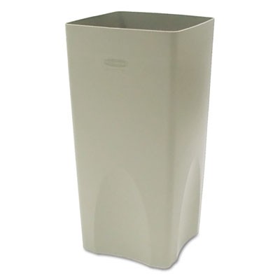 Plaza Waste Container Rigid Liner, Square, Plastic, 19 gal, Beige